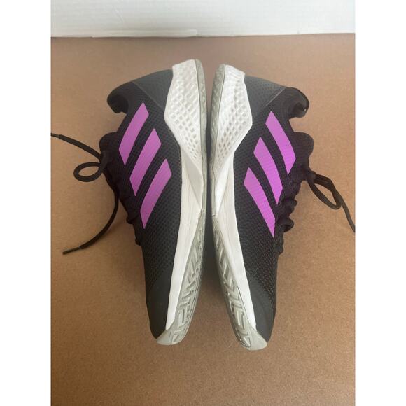 Adidas Black with Pink Stripes Court Control Flash Tennis Sneaker Shoes Sz 10 - Picture 5 of 11